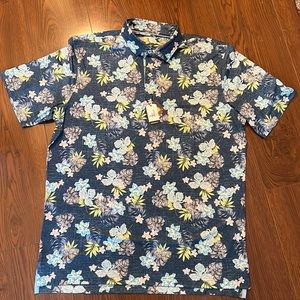 NWT Johnnie-O UPF 50 Sun Protection Hawaiian Pensacola Shirt. Size Large.